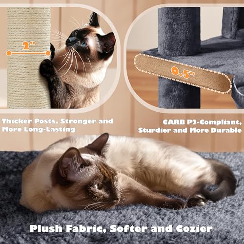 54in Cat Tree Tower (Dark Gray / 54in)