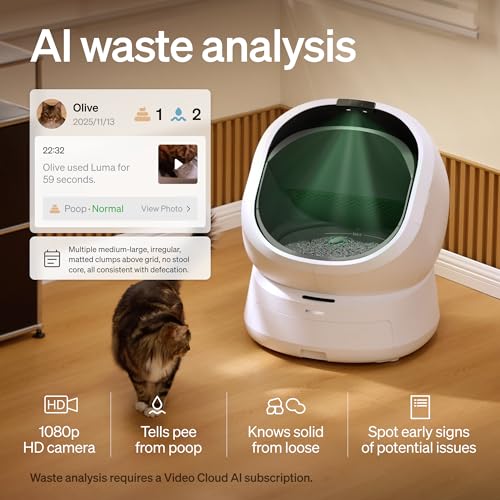 Automatic Litter Box with AI (White / Luma Cat Litter Box)