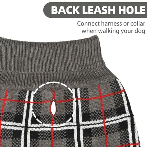 Dog Sweaters for Large Medium Small Dogs (M/L - Chest 25", Back 18" / Grey)