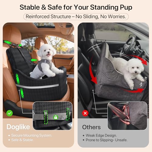 Elevated Dog Car Seat Booster for Small (Black)