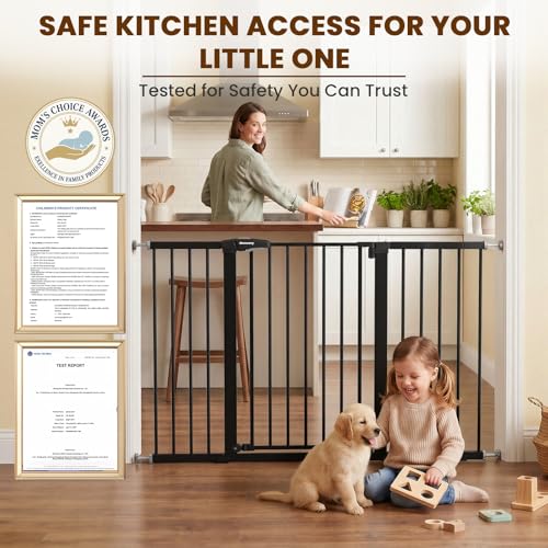 36" Extra Tall Baby Gate for Doorways (Black / 29.7-57"W x 36"H)