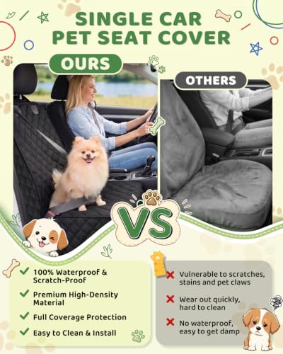 Dog Car Seat Cover (Black / Passenger Side)