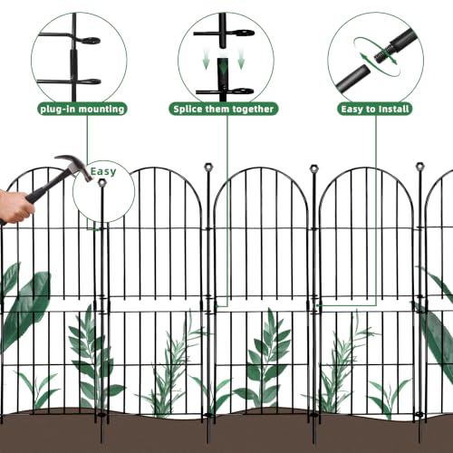 Decorative Garden Fence (Black / 31 in(H))