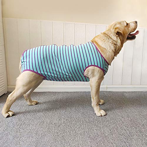 Dog’s Recovery Suit Post Surgery Shirt for Female Male Dog (4xl / purple stripe)