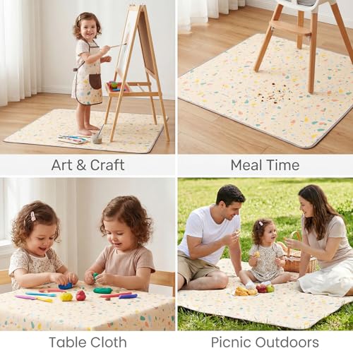 Splat Mat for Under High Chair (Beige)