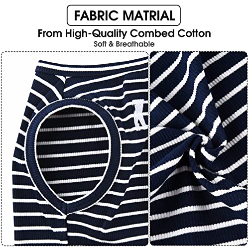 Dog Shirt Soft Cotton Tank Top Lightweight Stretchy Red & Blue 2XL (Red + Blue / 2XL-(20~30lb) | Chest(~24"))