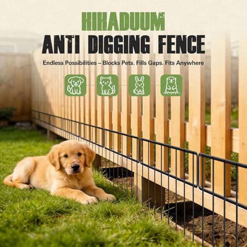 30Ft(L) X 13Inch(H) Animal Barrier Fence - 21 Pack Garden Fence Animal Barrier Garden Border, Rustproof Metal Fencing Panels, No Dig Fence Panels Defense for Dogs, Rabbits, Outdoor Patio (Black | 30 ft(L) X 13 in(H) ,21 pack / Black)