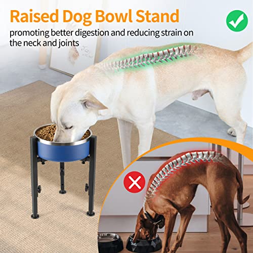Single Dog Bowl Stand (Adjustable Wide 7"-11" Height: 8.5"-14.5")