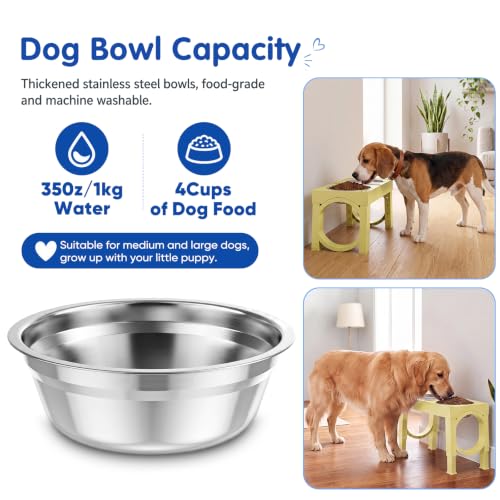 Elevated Dog Bowls Large Breed Raised Dogs Bowl Stand Large (F-Yellow)