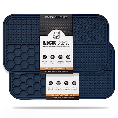 Dog Lick Mat for Dogs (2 Pack / Navy)