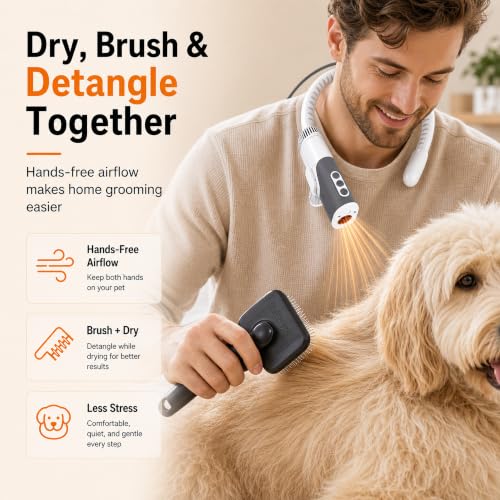Hands Free Neck Dog Dryer (Dark gray)