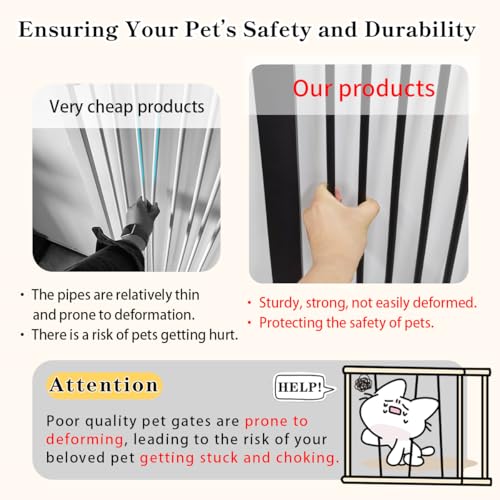 Extra Tall Cat Gate 55.12" High 29.92" (55.12" H-black / 29.92"-34.24" W)