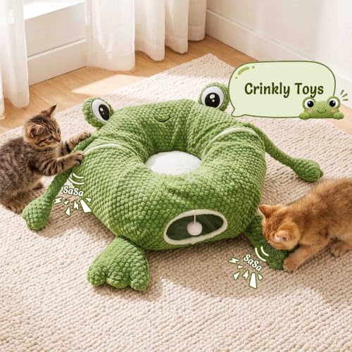 Cat Tunnel Bed with 20 Cat Toys (Light Green / Large)