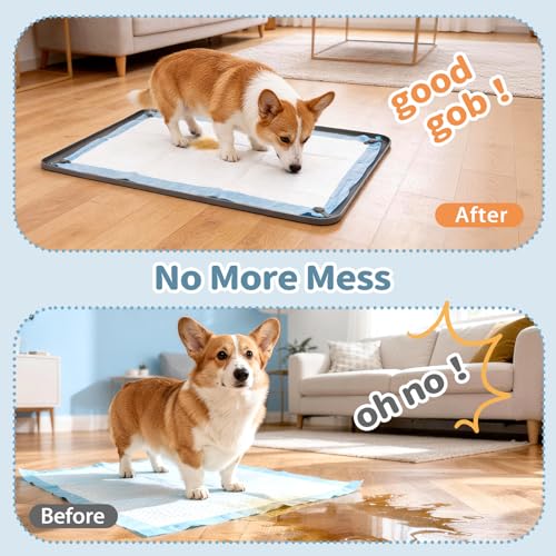 Silicone Puppy Pad Holder Tray with Clips (36"L x 25"W)