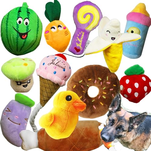 12 Pack Dog Squeaky Toys Cute Plush Toys for Small Medium Dog Pets (12 Pack Premium)
