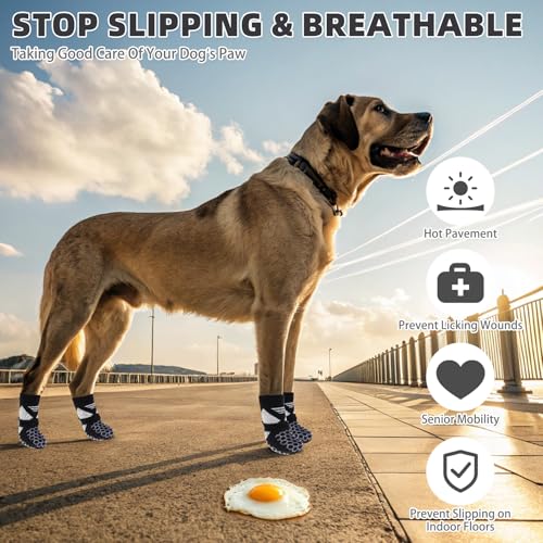 Dog Socks Shoes for Hot Pavement (Black / Small(4 Pack))