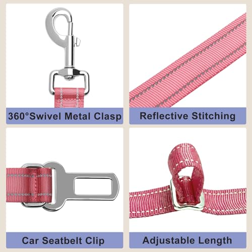 Bungee Dog Leash (Pink / 4.6-7.3FT)