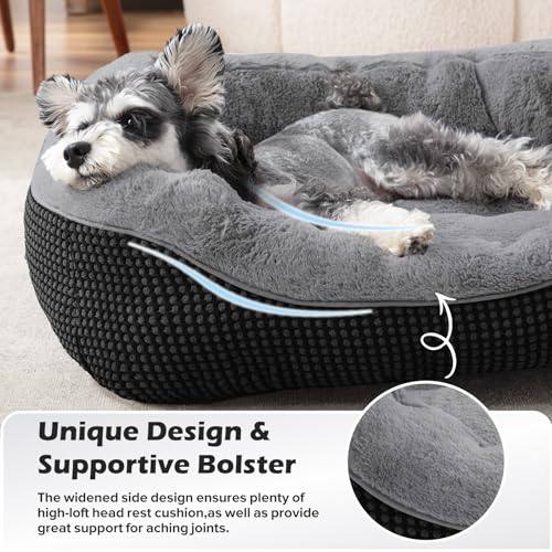 Large Dog Beds Large Sized Dog (L PLUS (38"x28"x8") / Black)