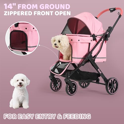 All Terrain Dog Stroller for Small to Medium Dogs (Sakura Pink)