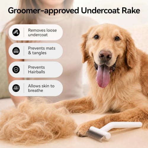 Undercoat Rake for Dogs (White)