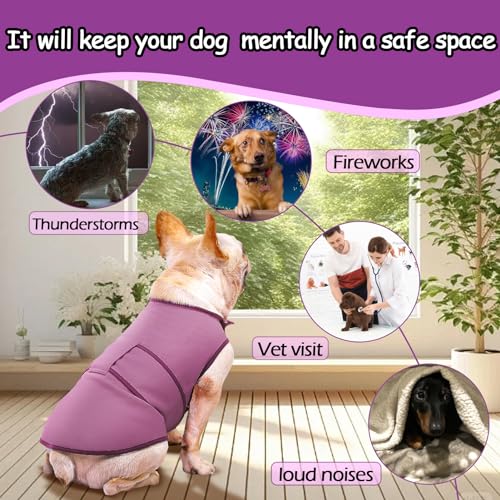 Dog Anxiety Vest Calming Jacket for Small Medium Large Dogs (Purpink / XXX-Large)
