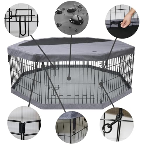 Foldable Metal Dog Exercise Pen (Gray / 24''H)