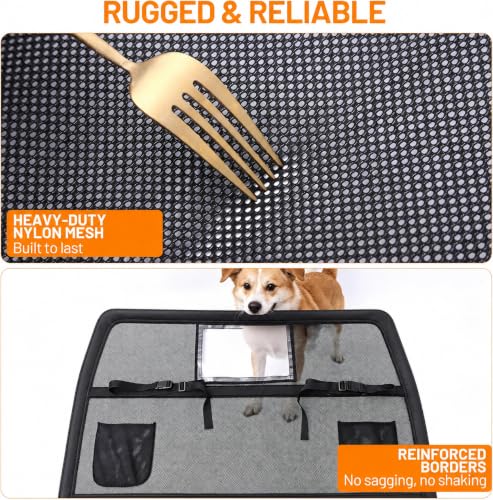 51'' Dog Car Barrier for Cars SUVs Trucks (Mediumn 51"*32" / Matte Black)