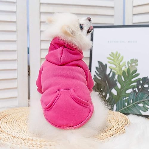 Dog Hoodie for Large Medium Small Dogs (Deep Pink / Small/Medium)