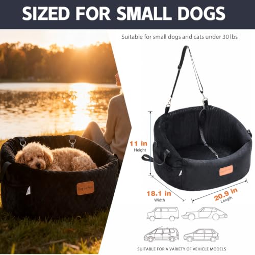Dog Car Seat for Small Dogs (Black / S)