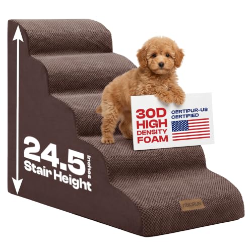 Dog Stairs for High Beds (Chocolate / Stairs 24.5"H)