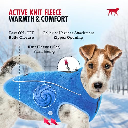 Insulated Fleece Sweater for Dogs (Large / Heather Blue)