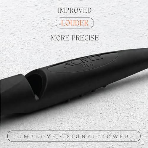 Alpha 211.5 Professional Dog Training Whistle with Enhanced Ergonomic Grip. BPA (Black)