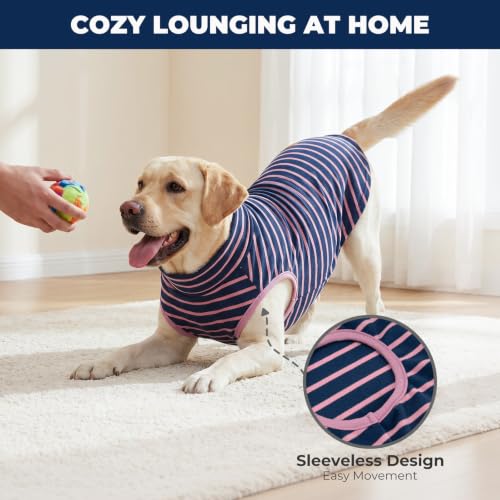 Dog Sweater Soft Fleece Warm Turtleneck Dog Sweaters for Large Dogs (XX-Large / Purple Stripes)