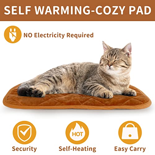 Self Warming Cat Bed Indoor (21x16 IN / Brown)