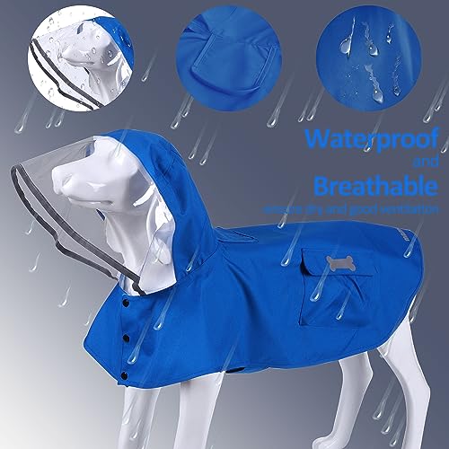 Waterproof Dog Raincoat (Blue / 4X-Large)