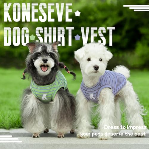 Dog Shirt Stretchy Tank Top Lightweight (Purple + Vivid Green / S-(2~7lb) | Chest(~13"))