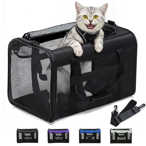 Cat Carrier Bag (17.0"L x 11.0"W x 11.0"H / Black)