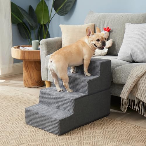 Dog Stairs for Bed 18" H (Grey / Standard 15" x 24" x 18")