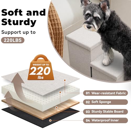 Dog Stairs with Storage (Beige With Condo / 4)