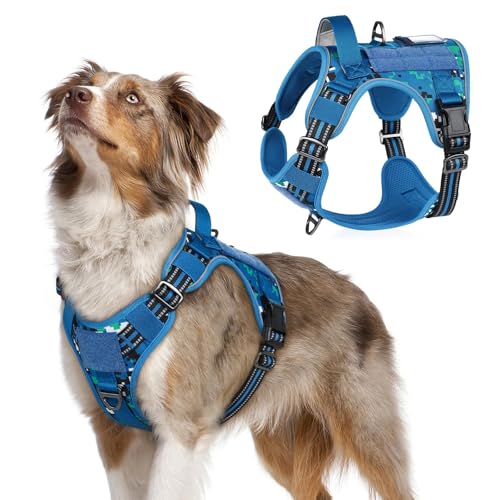 Tactical Dog Harness for Medium (Blue Camo / Medium)