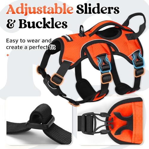 Escape Proof Dog Harness for Small (Orange / Small)