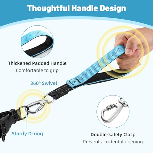 Hands Free Dog Leash with Pouch (Black/Blue / 1 Leash)