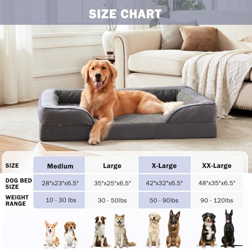 Orthopedic Dog Beds Large Sized (XL (42"x 32"x 7") / Dark Grey)