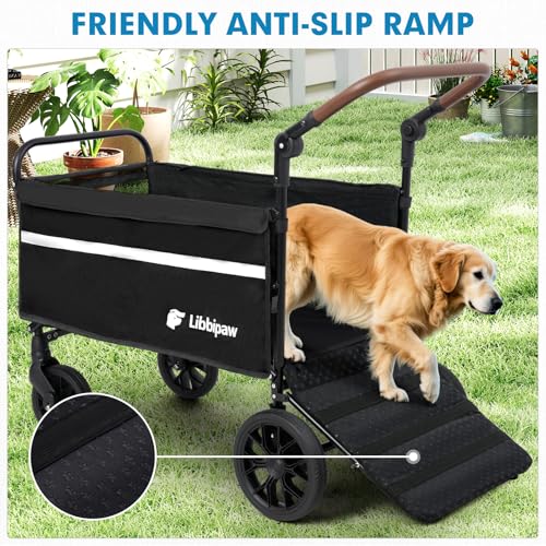 Foldable Dog Wagon for Medium & Large Dogs (Black)