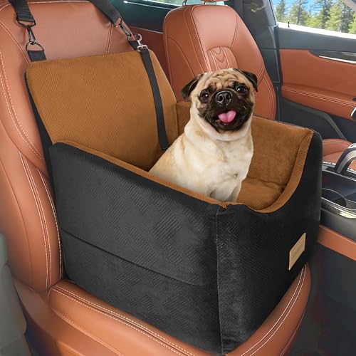 Dog Car Seats for Small Medium Dogs Under 35lbs (Brown / Small/Medium)