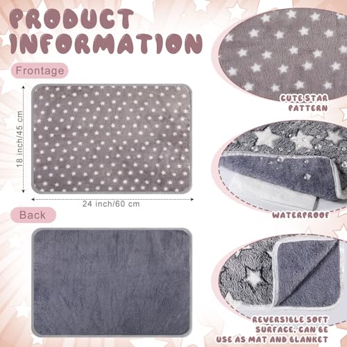 2 Pcs Large Self Warming Cat Pad Self Heating Cat Mat Bed Dog Crate Pet Blankets Thermal Heated Bed Mat for Outdoor Indoor Newborn Kittens Puppies Dog (24 x 18)