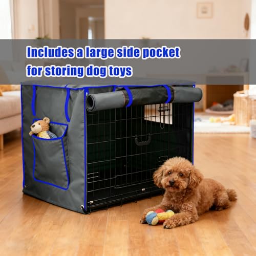 36 Inch Grey Dog Crate Cover (36.0"L x 23.0"W x 25.0"H / Grey)