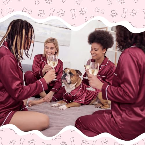 Dog Silk Pajamas Shirt Puppy Satin Pjs for Small Dog (M / Burgundy)