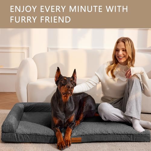 Orthopedic Large Dog Bed Washable Pet Sofa Bed 36X24 Dark Grey (Dark Grey / 36"L x 24"W x 3.5"Th)