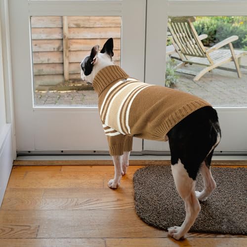 Dog Striped Knitted Sweater (Small / Brown)